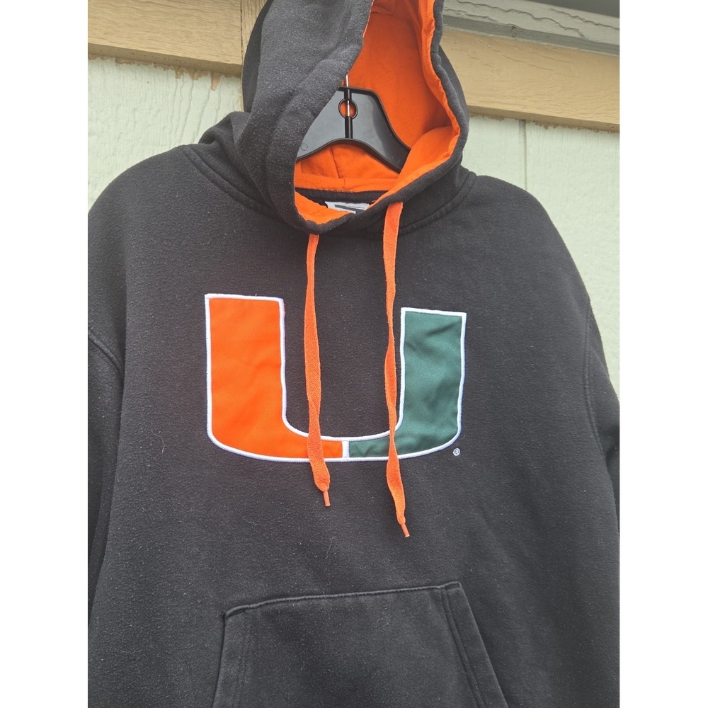 Uninversity Of Miami Hurricanes‎ Hoodie College Stadium Orange Black Small - Picture 2 of 4